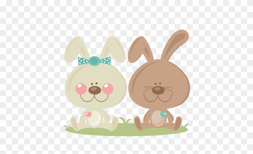 Boy And Girl Easter Bunny Scrapbook Cuts Svg Cutting - Kate's Cuttables Hearts Clipart #365743