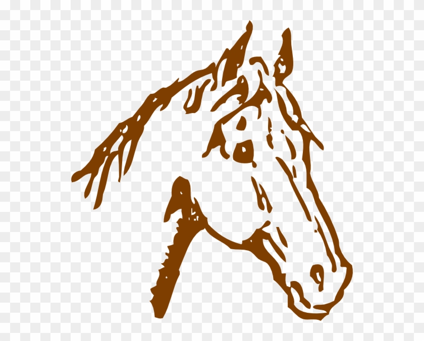 Brown Horse Head Clip Art At Clker - Cabeza De Caballo Png #365749