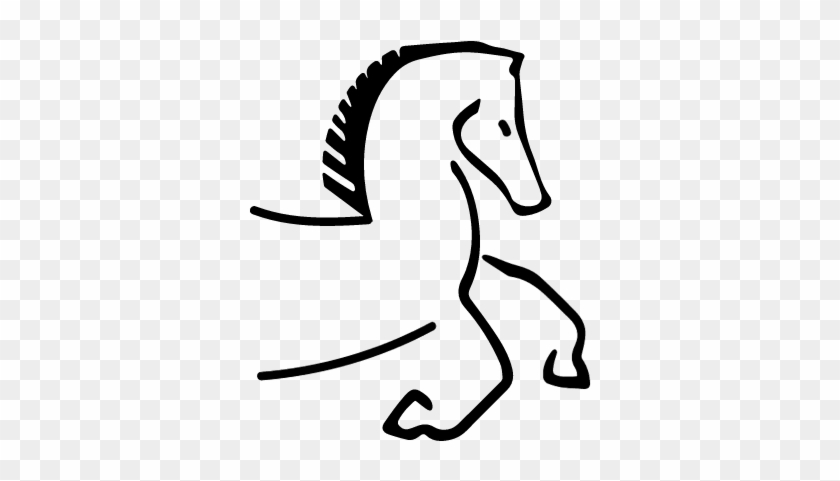 Horse Cartoon Outline Facing Right With Running Feet - Animadas Viendo Hacia La Derecha #365852