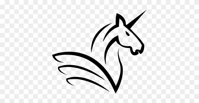 Unicorn Horse Head With A Horn And Wings Vector - White Unicorn Face Png #365853
