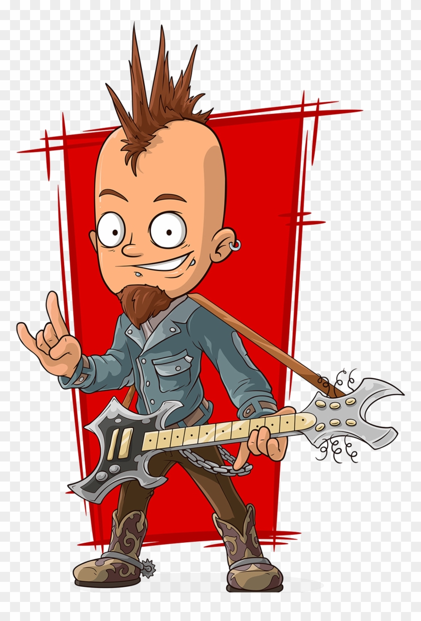 Cartoon Punk Rock Rock Music Illustration - Punk Dibujos Animados #365880