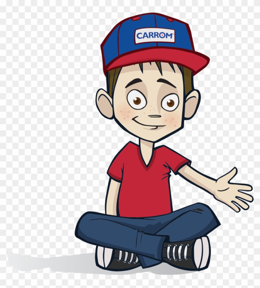 Carrom Kid - Cartoon Boy Sitting Png #365895