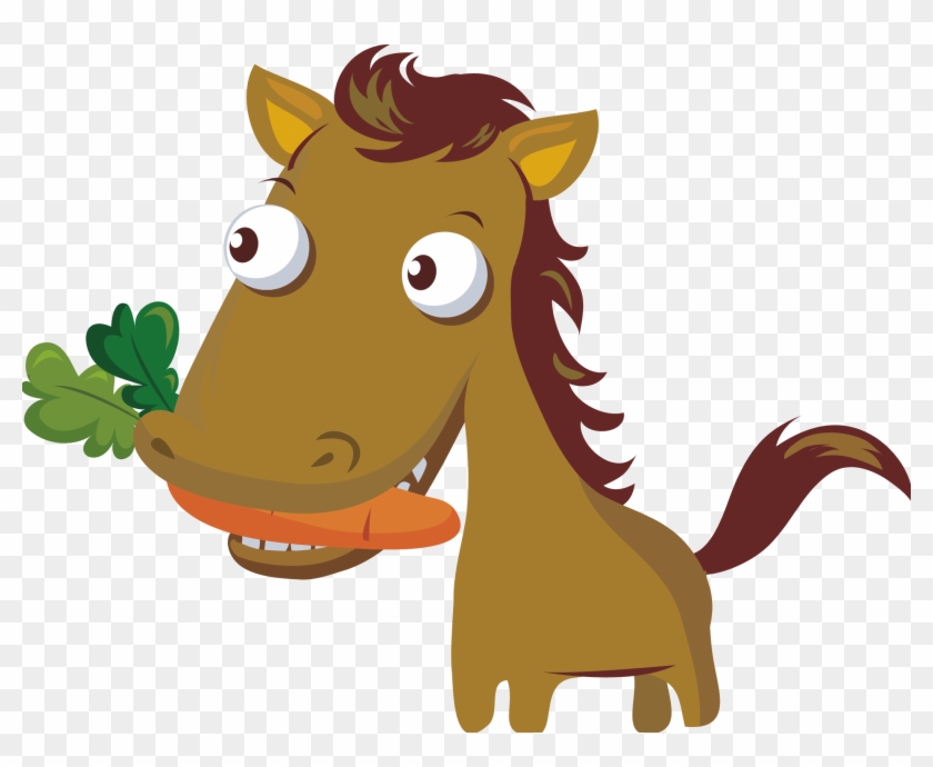 Miniature Horse - Horse Eating Carrot Cartoon #365913