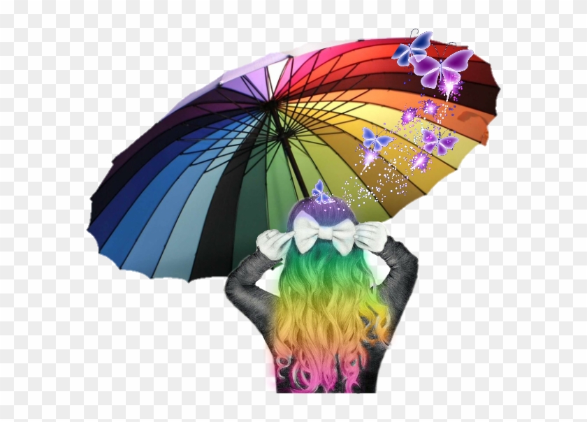 Fteumbrella Umbrella Rainbow Girl Freetoedit - Rainbow By Streamline - Rainbow Umbrella #366167
