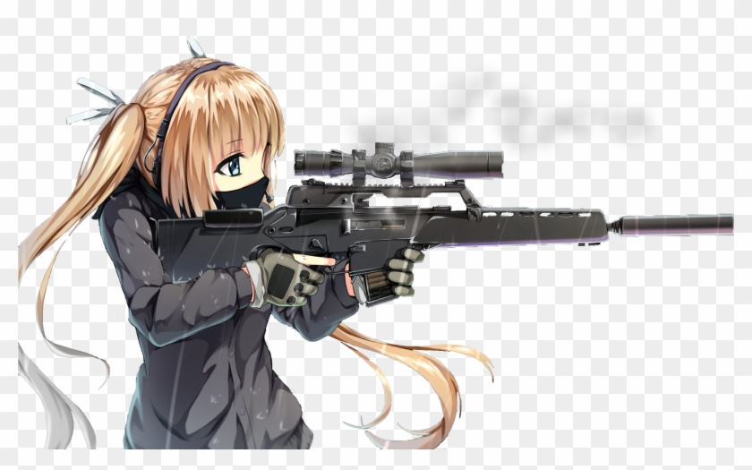 Anime Girl Render - Anime Girl With A Gun #366174