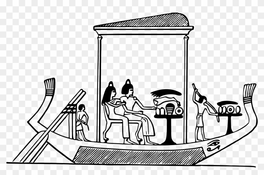 Outline Of Girl Clip Art - Ancient Egypt Boats Drawing #366249