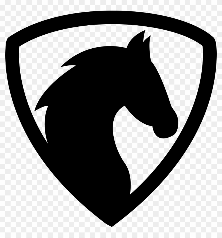 Black Horse Head In A Shield Comments - Black Horse Head Logo #366396