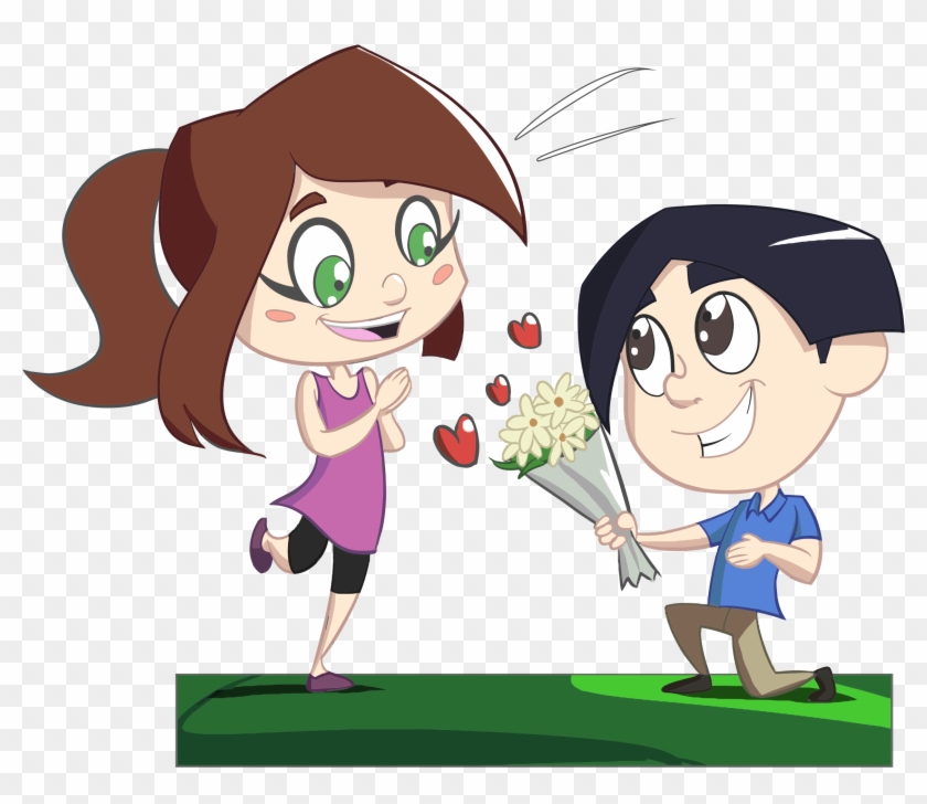 Big Image - Boy Giving Flowers To Girl #366494