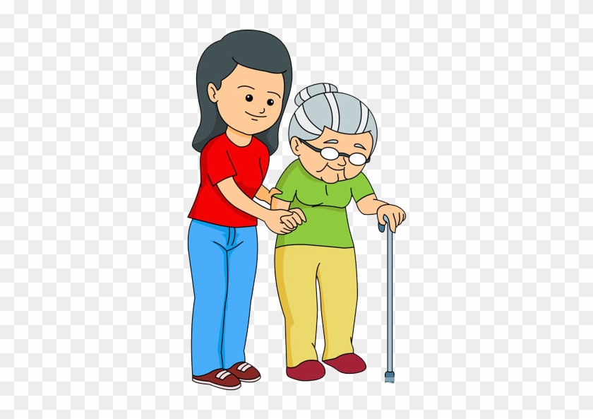 Girl Helping Old Lady - Help Clipart #366539