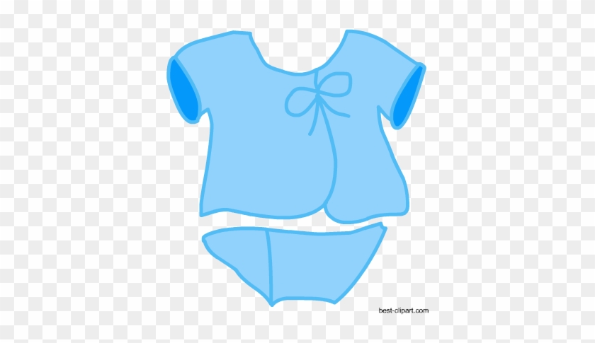 Baby Clothes In Blue Color, Free Clip Art - Free Printable Baby Shower Invitations #366582