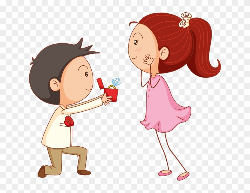 Cartoon Man Give Ring To His Girl For Marriage Proposal - Bf Mera Aisa Ho #366651