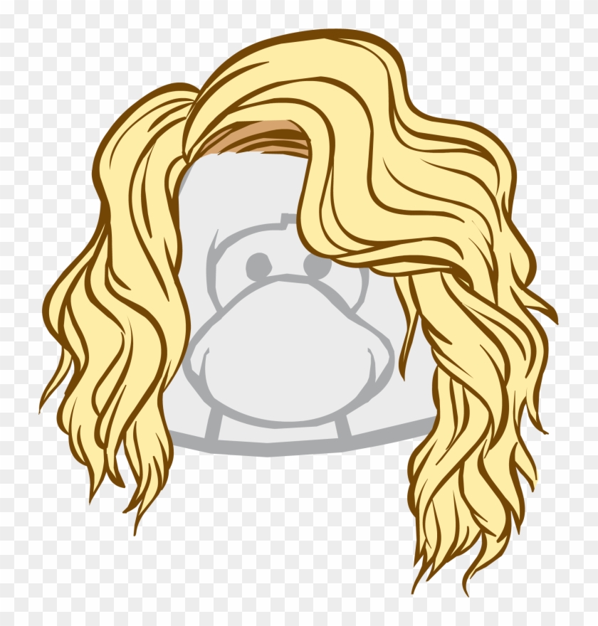 Pin Blonde Wig Clipart - Brown Hair Club Penguin #366718