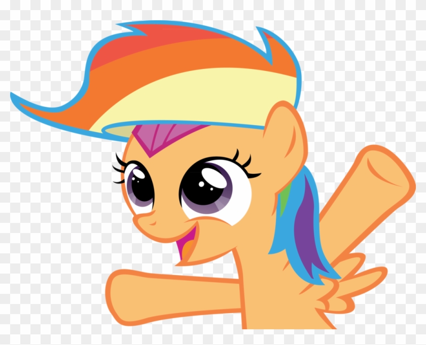 Scootaloo In A Wig Color Corrected By Sircinnamon - Mlp Rainbow Dash And Scootaloo Vectors #366772