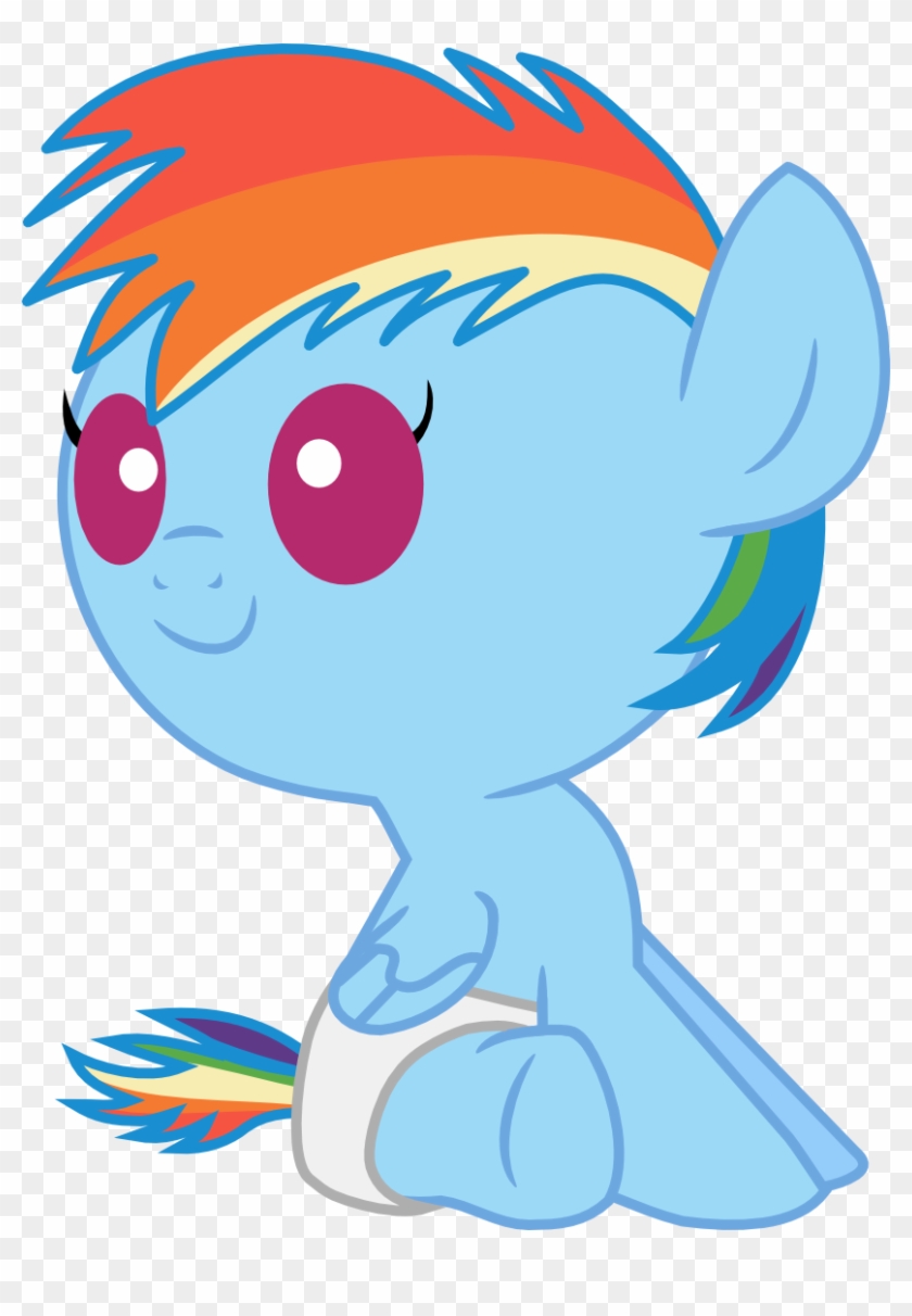 Baby Rainbow Dash Sitting By Mighty355 Baby Rainbow - Mlp Baby Rainbow Dash #367119