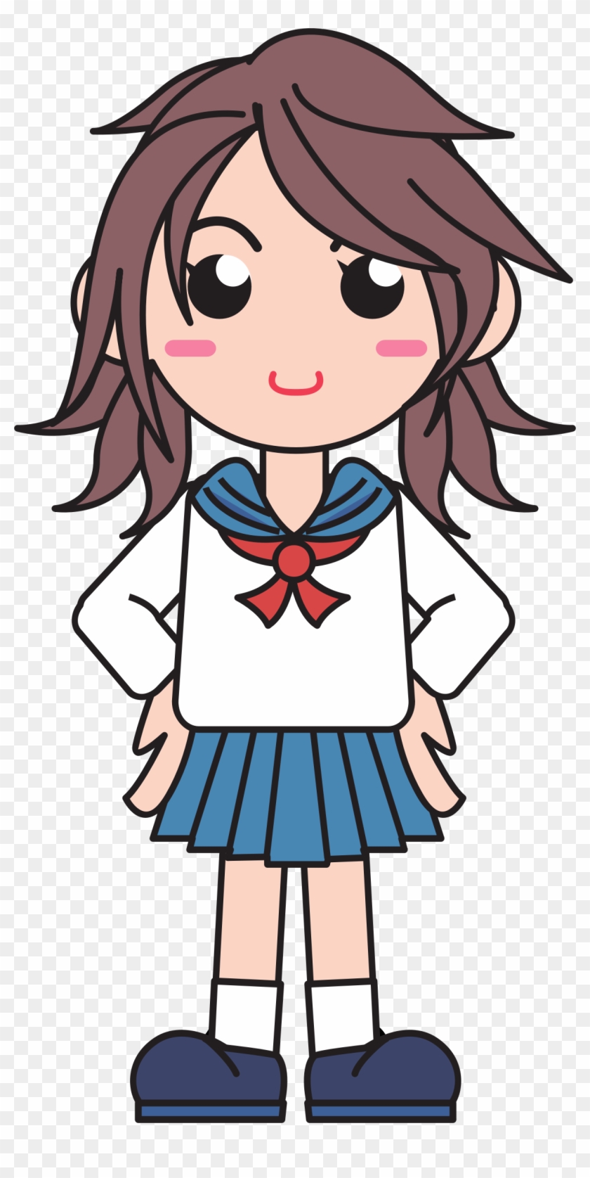 School Girl - Girl In School Uniform Clipart #367255
