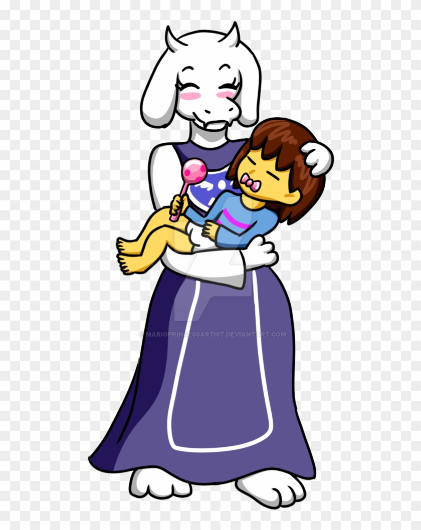 Toriel Babying Frisk By Princessartist2009 On Deviantart - Frisk In A Diaper #367345