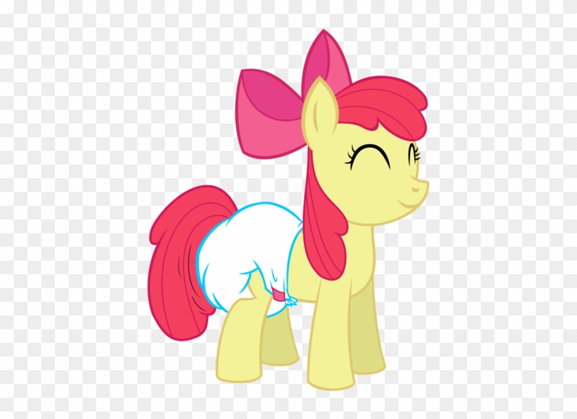 Apple Bloom Closed Eyes Diaper - Cartoon #367386