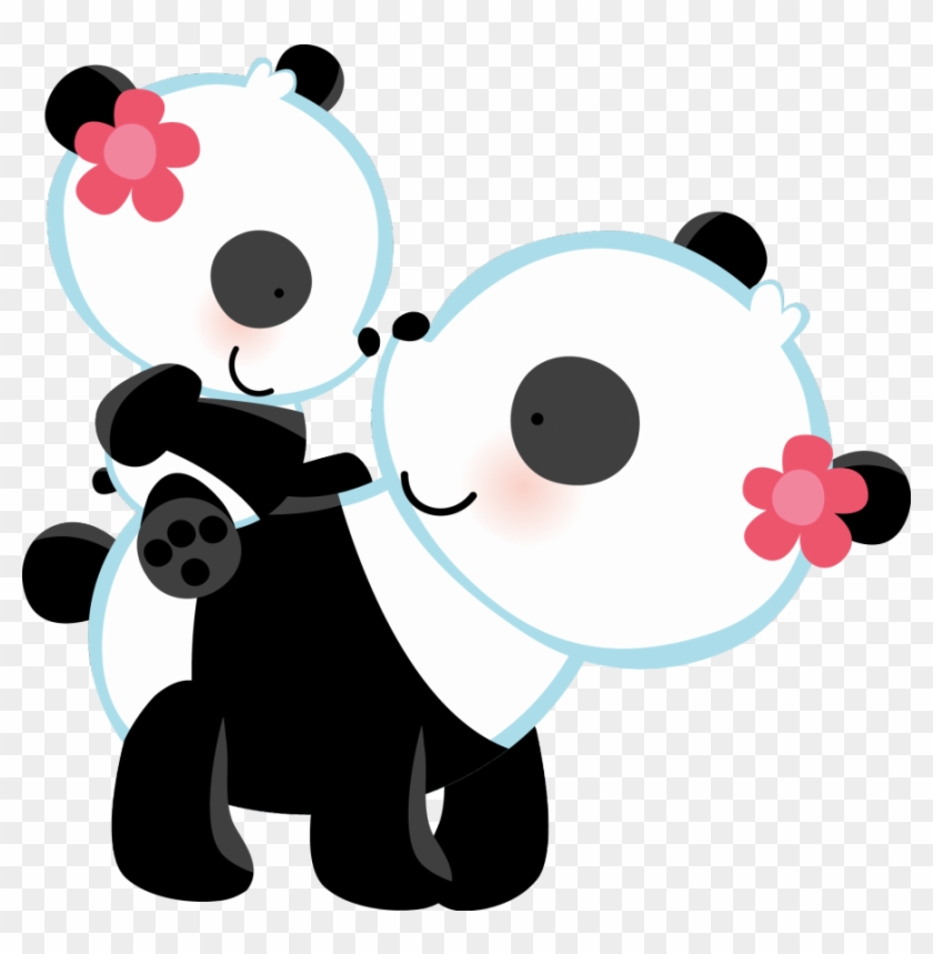 Panda Bear Love Wall Art Mural Decal For Baby Girl - Mom And Baby Panda Clip Art #367481