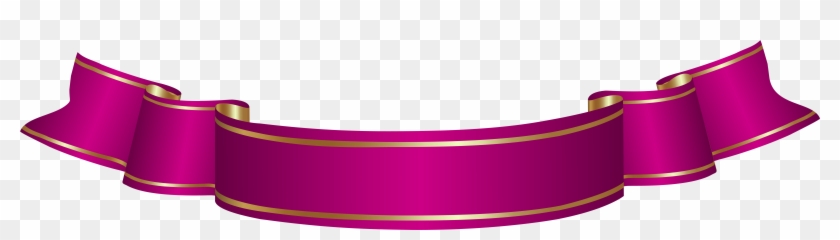 Dark Pink Banner Transparent Png Clip Artu200b Gallery - Purple Ribbon Banner Png #367510