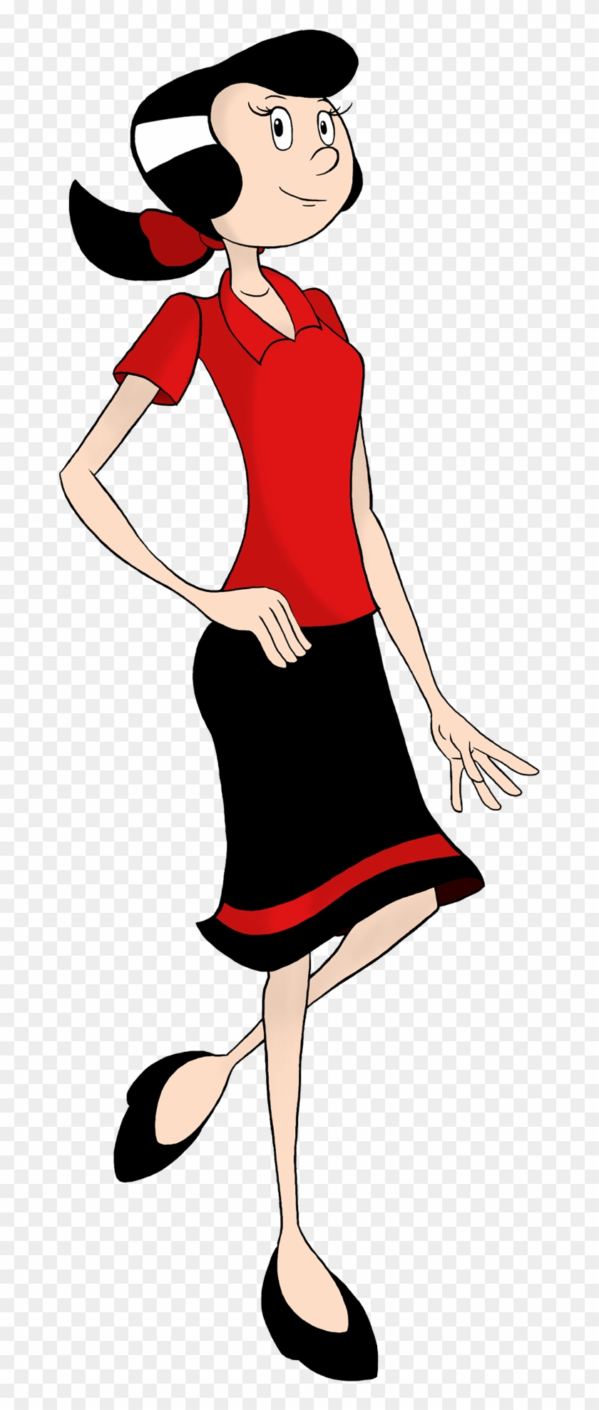 Beautiful Side Pose Of Olive Oyl - Popeye's Girlfriend Olive Oyl - Free  Transparent PNG Clipart Images Download
