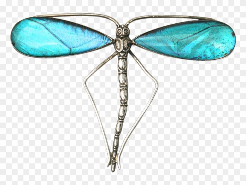 Antique Sterling Silver Butterfly Wing Dragonfly Brooch/pendant - Dragonfly #367994
