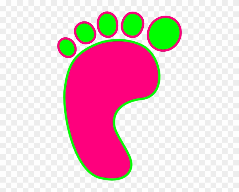 Green And Pink Left Foot Clip Art - Clip Art #368025
