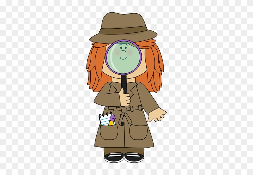 Girl Detective With Magnifying Glass - Detective Clipart Magnifying Glass #368126