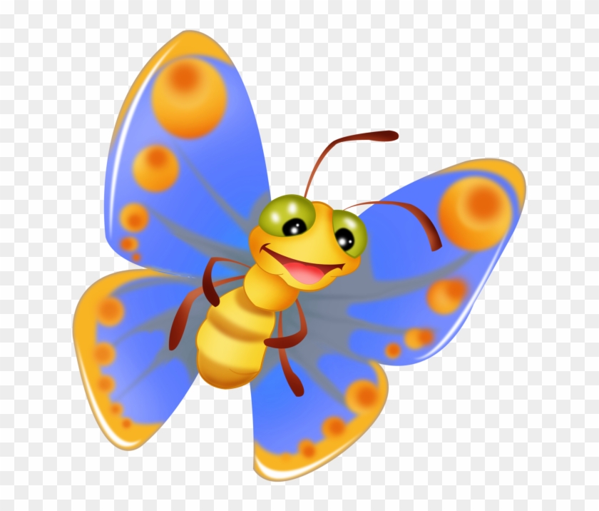 Cute Butterfly Cartoon Clip Art Images On A Transparent - Бабочки Для Детей #368132