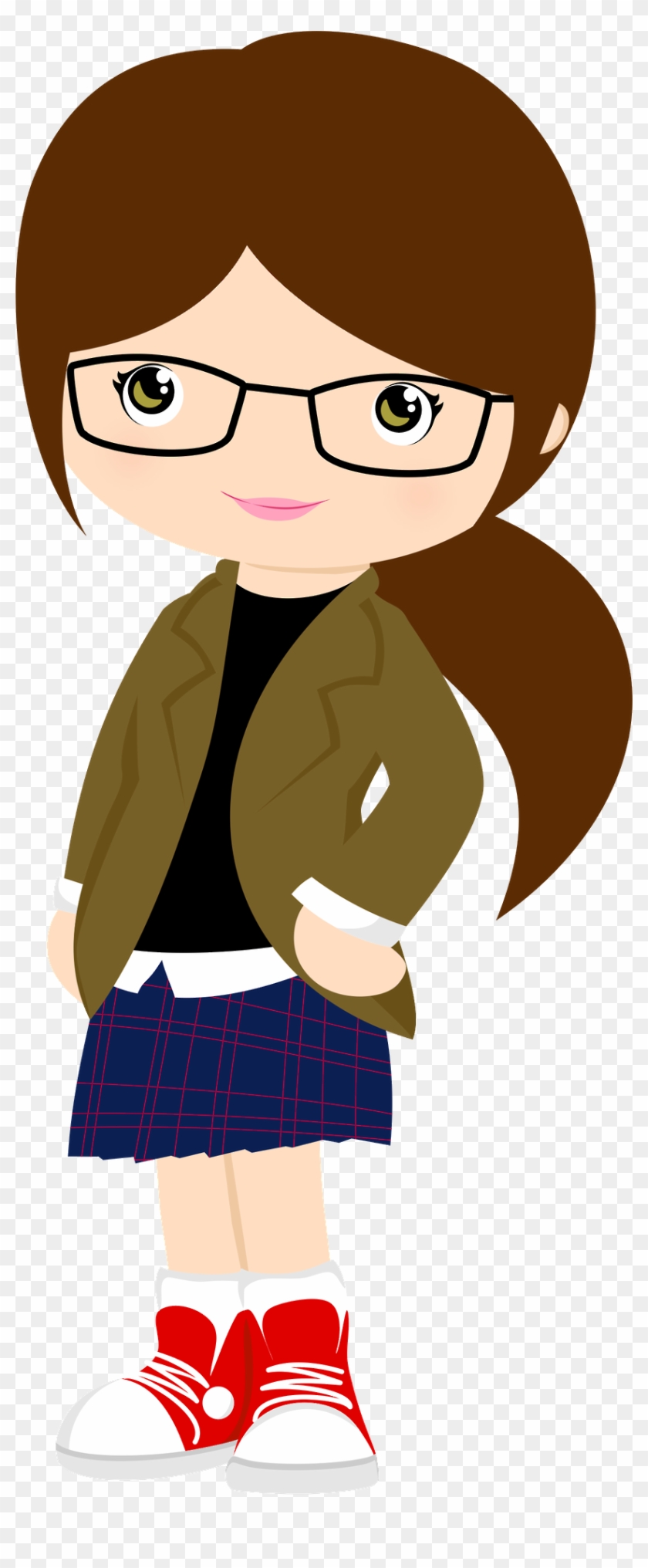 Girl With Glasses - Teacher Clipart Brown Hair #368134