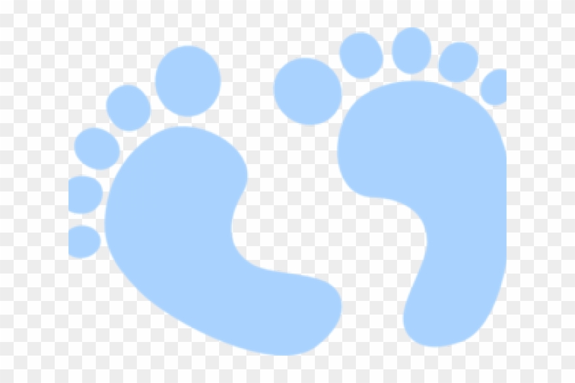 Baby Footprints Clipart - Blue Baby Footprints With Black Background #368138