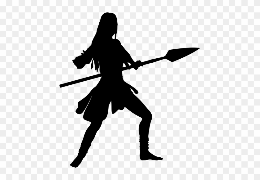 Woman With Spear - Female Warrior Silhouette #368352