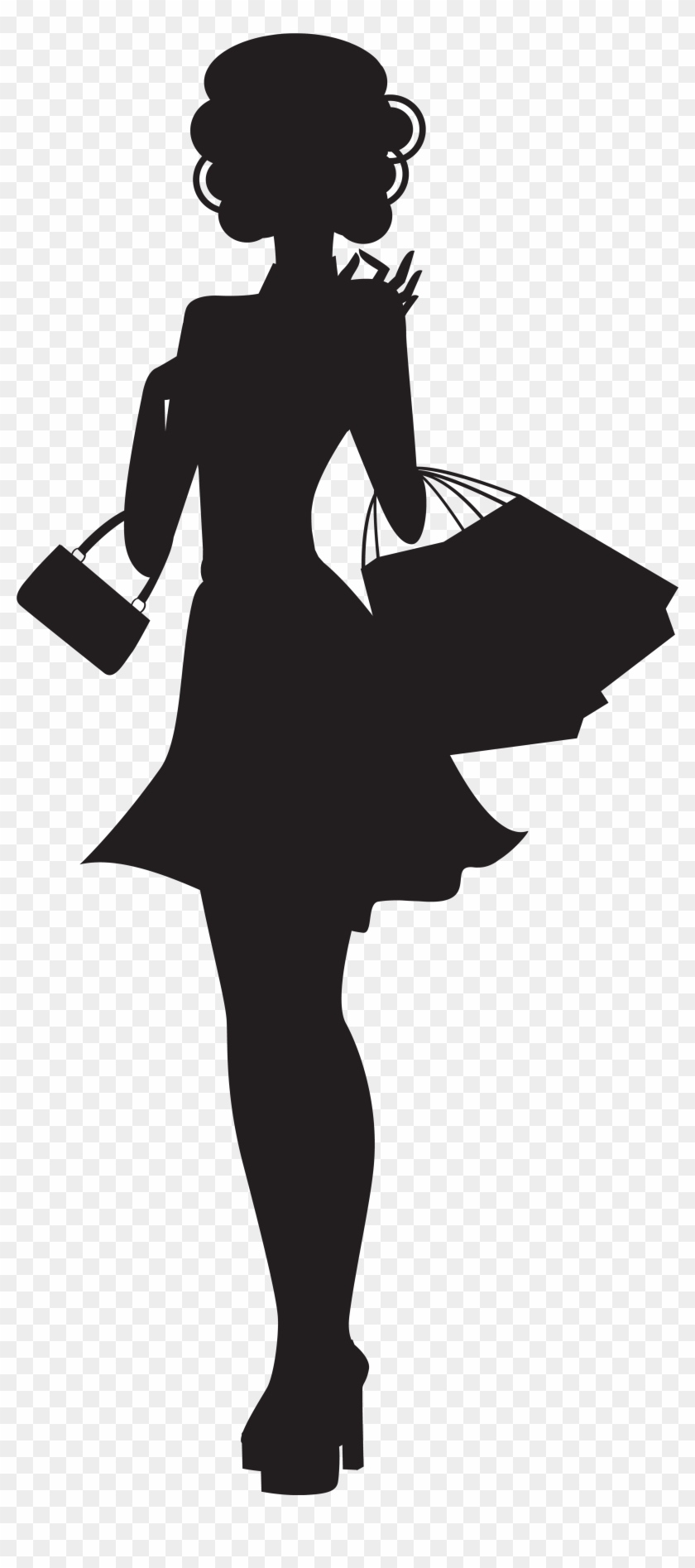 Shopping Woman Silhouette Png Clip Art - Shopping Woman Silhouette Png #368356