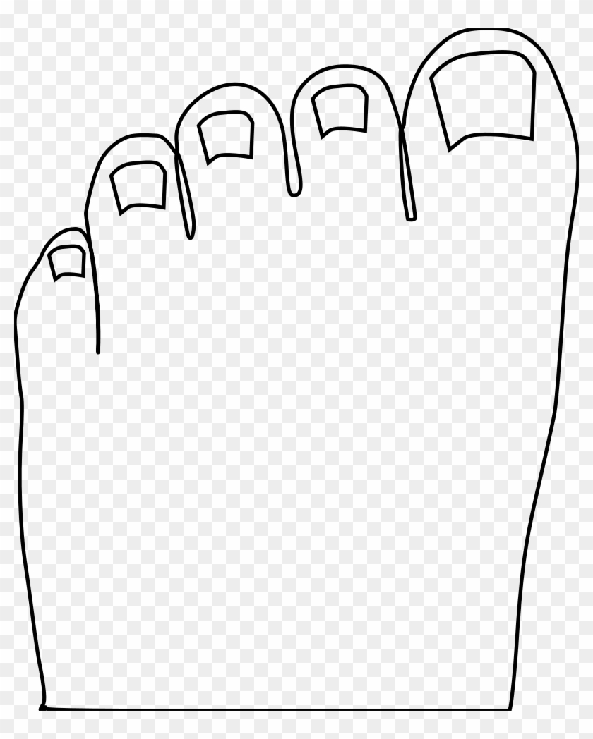 Foot Outline - Clip Art Of Toes #368393