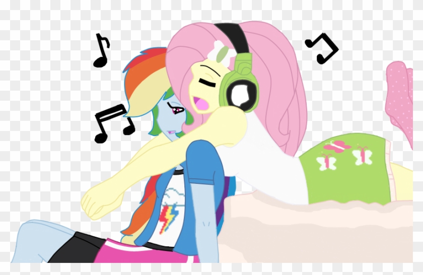 Fluttershy Sings To Rainbow Dash By Imtailsthefoxfan - Fluttershy X Rainbow Dash #368451