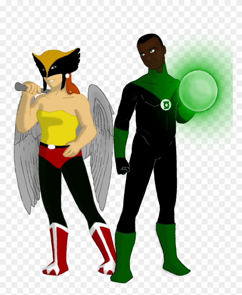 Hawkgirl And The Green Lantern By Kitti47 - Cartoon #368455