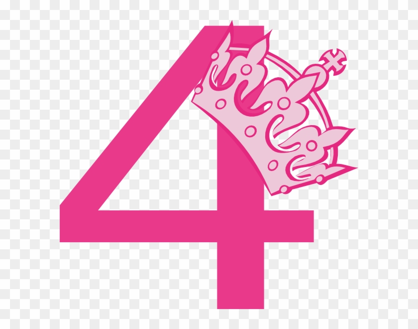 4th Birthday Pink Tiara Clip Art At Clker Com Vector - 4th Birthday Clipart #368628