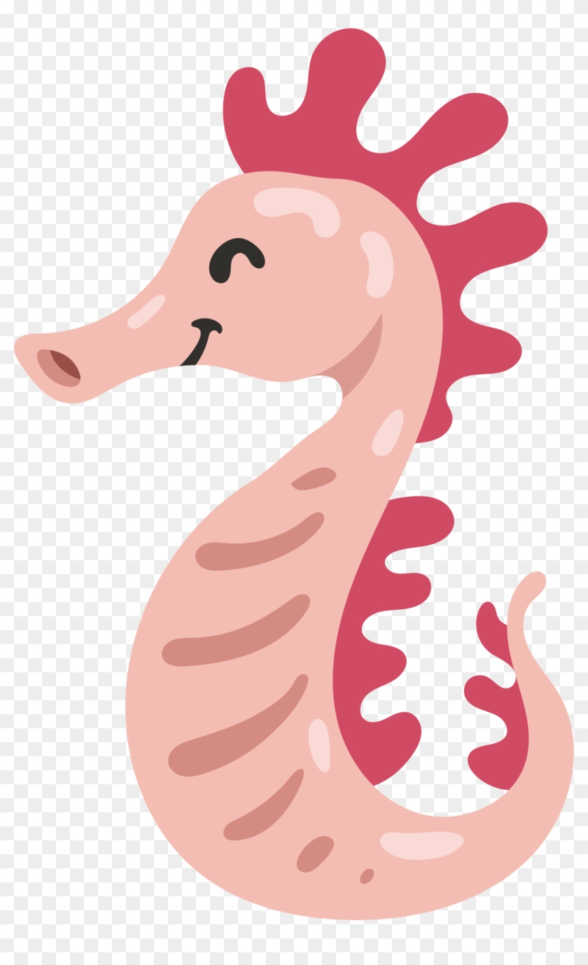 Euclidean Vector Clip Art - Pink Cartoon Seahorse Png #368686