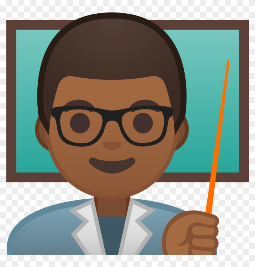 Man Teacher Medium Dark Skin Tone Icon - Teacher Emoji Png #368758