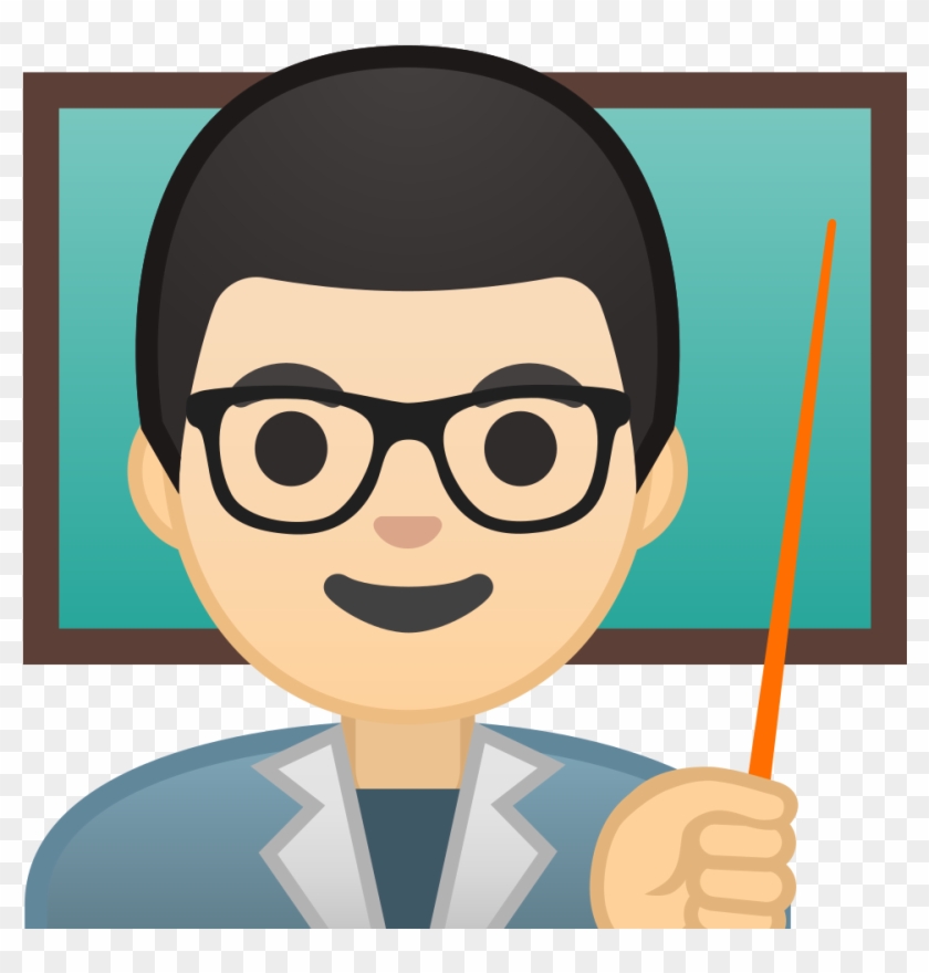 Man Teacher Light Skin Tone Icon - Teacher Emoji Png #368780