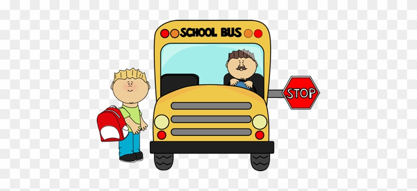 Clip Art Of Child Waiting For School Bus - Riding School Bus Clipart #368789
