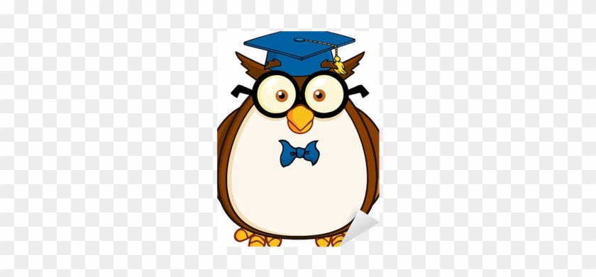 Wise Owl Teacher Cartoon Character With Glasses And - Teacher With Speech Bubble #368801