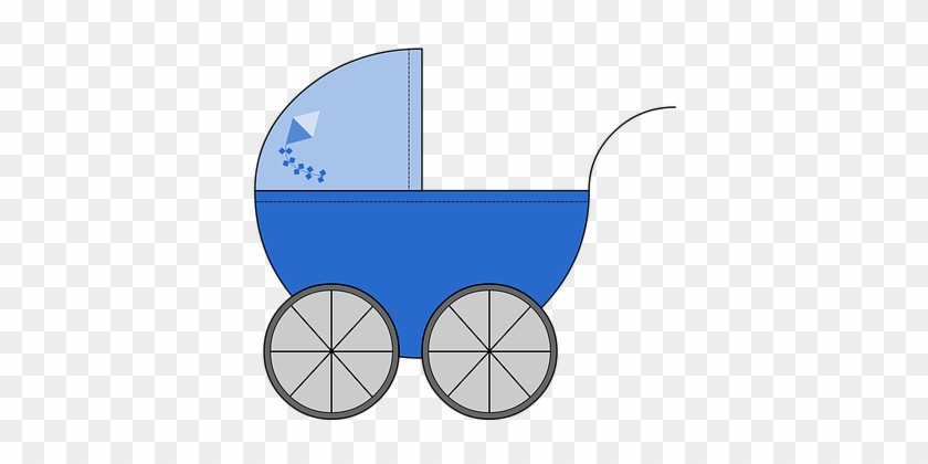 Baby Carriage Baby Boy Son Child Blue Draw - Baby Transport #368865