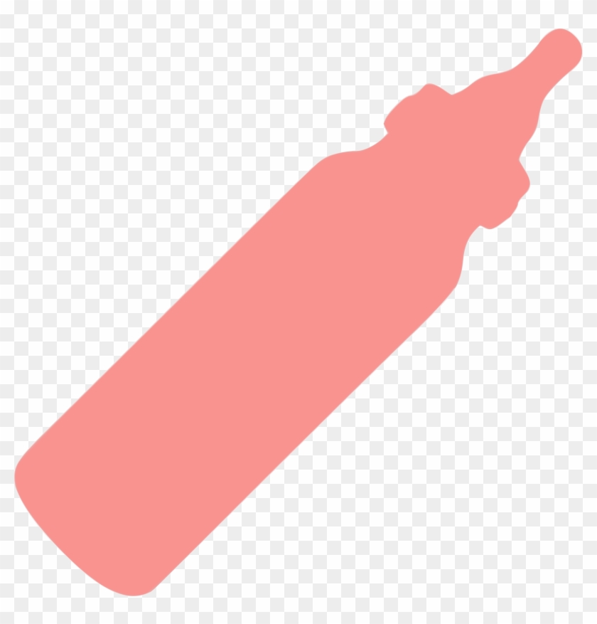 Pink Baby Bottle Silhouette Vector Clipart Image - Baby Bottle Vector Png #369234