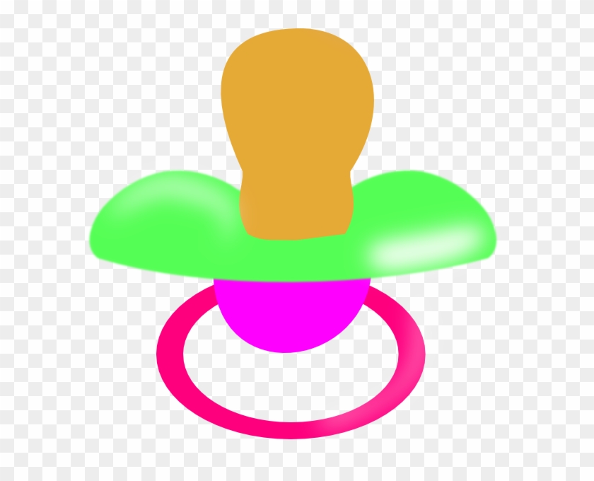 Green And Pink Pacifier Clip Art - Clip Art #369241