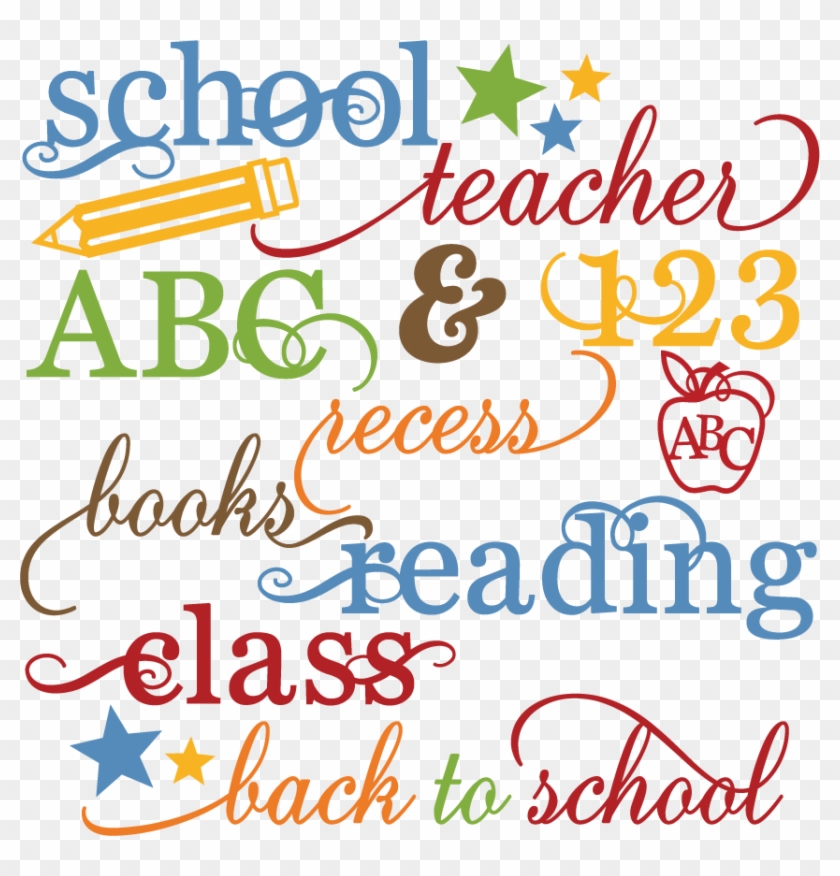 School Words Set Svg Files For Scrapbooking School - School Svg Files #369288