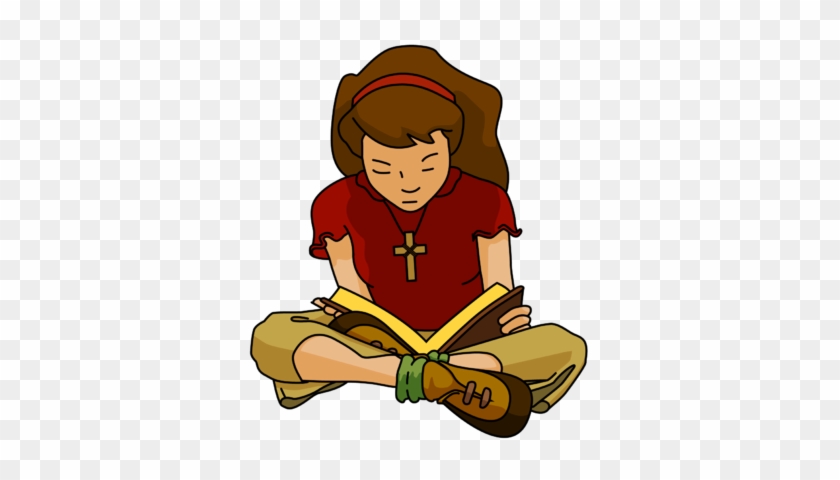 Quiet Image Teen Girl Reading Bible Clip Art - Reading Bible Clip Art #369365