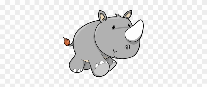 Cartoon Baby Rhino Cute Cartoon Charging Rhino Rhino - Baby Rhino Cartoon #369370