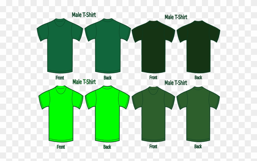 Four Green T Shirts Clip Art At Clkercom Vector Online - Green T Shirt Vector #369417