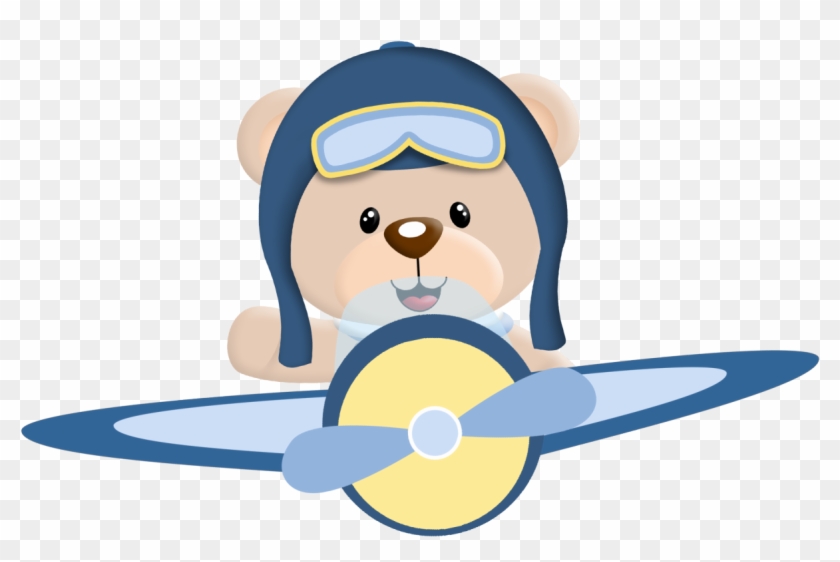 Ursinho Aviador Azul Marinho - Urso Aviador Azul #369457