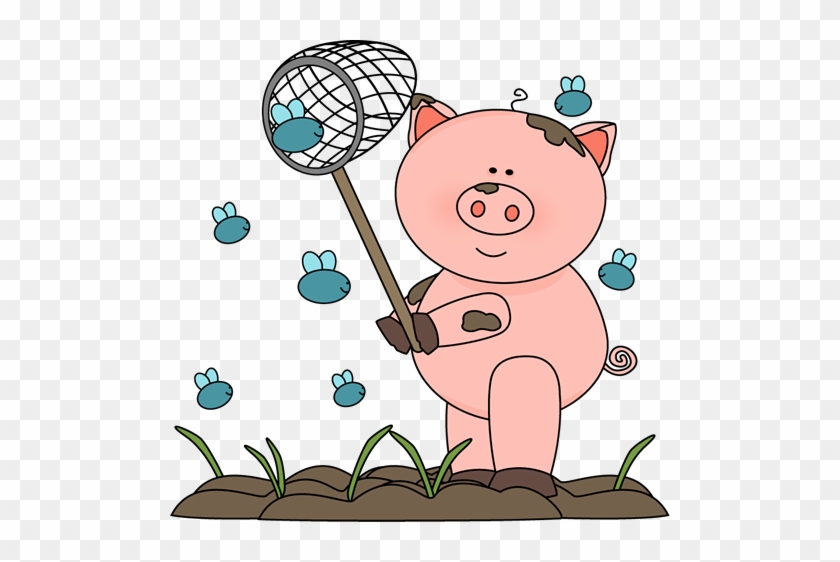 Pig In The Mud Catching Flies - Pig In Mud Clipart #369480